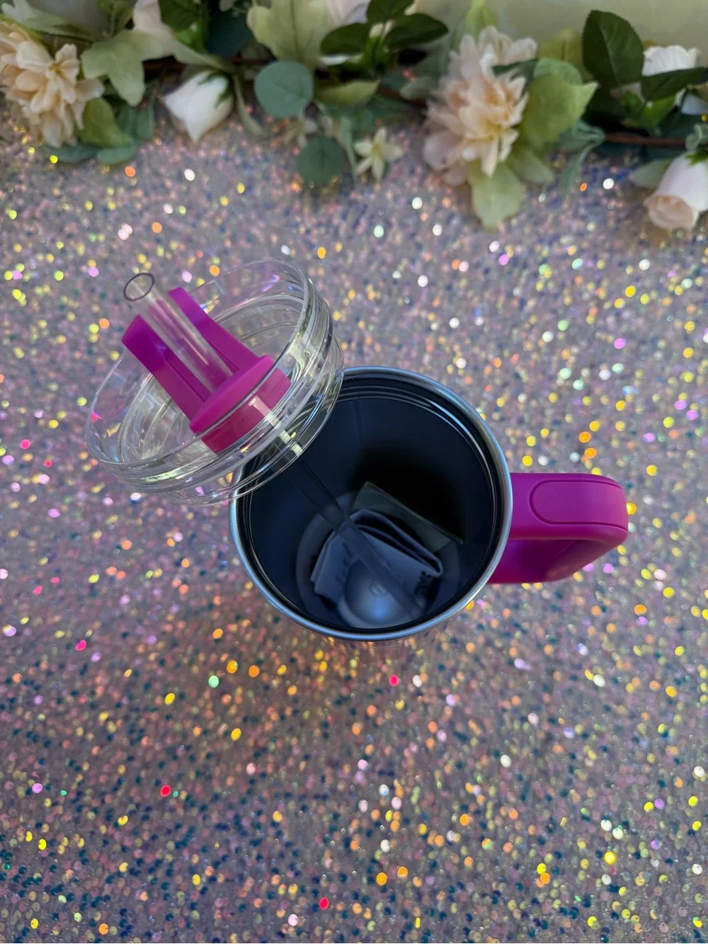 NWT Stanley 40 oz Quencher H2.0 FlowState Tumbler in “Punch Shimmer” 🩷✨ - Picture 9 of 9